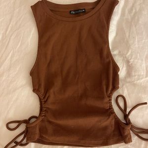 Zara brown cutout tank size M